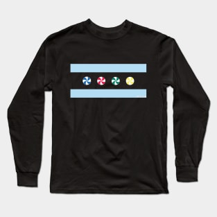 Pinwheel Chicago Flag Long Sleeve T-Shirt